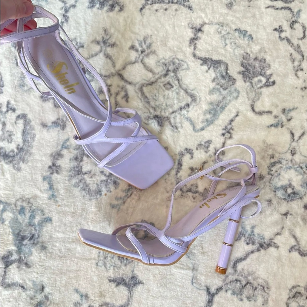 Stylish Lavender Strappy Heels